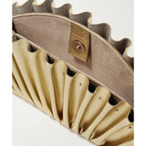 Nala ruched metallic leather clutch