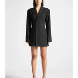 Pinstripe Blazer Dress with Reversible Corset