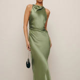 Casette Silk Dress in Artichoke