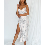 Walk The Line Midi Dress Cream Bandana