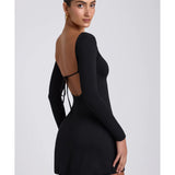 Hope Modal Square Neck Long Sleeve Mini Dress