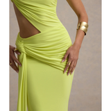 Giovanna Asymmetric Maxi Dress With Wrap Skirt