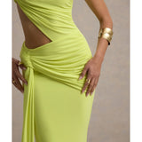 Giovanna Asymmetric Maxi Dress With Wrap Skirt