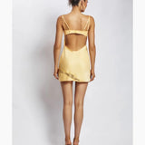 Joslyn Satin Lace Slip Mini Dress
