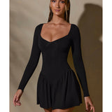 Keziah Long Sleeve Layered A-Line Mini Dress