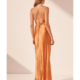 Sofia Cross Back Halter Maxi Dress