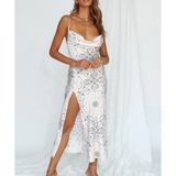 Walk The Line Midi Dress Cream Bandana