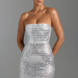 Aurora Embellished Bandeau Mini Dress