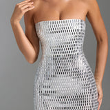 Aurora Embellished Bandeau Mini Dress