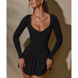 Keziah Long Sleeve Layered A-Line Mini Dress