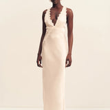 La Lune Lace Cross Back Maxi Dress