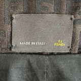 Fendi FF Motif Pencil Midi Skirt (Brown/Black)