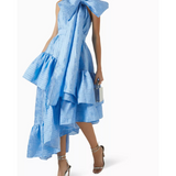 Bow Layered-skirt Midi Dress
