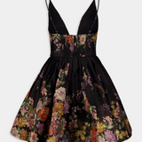 Pavilion V-Neck Black Mini Dress