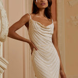 Petite Paige Sequin Cami Cowl Dress