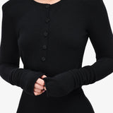 Black Wool Low Back Belted Midi Dress