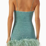 Lumière Plumage Feather-trimmed Mini Dress in Lurex-blend