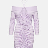 Ruched Off-shoulder Mini Dress
