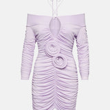 Ruched Off-shoulder Mini Dress