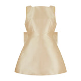 The Ultimate Muse Bow Detail Mini Dress | Gold