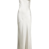 Floral-Motif Draped Long Dress
