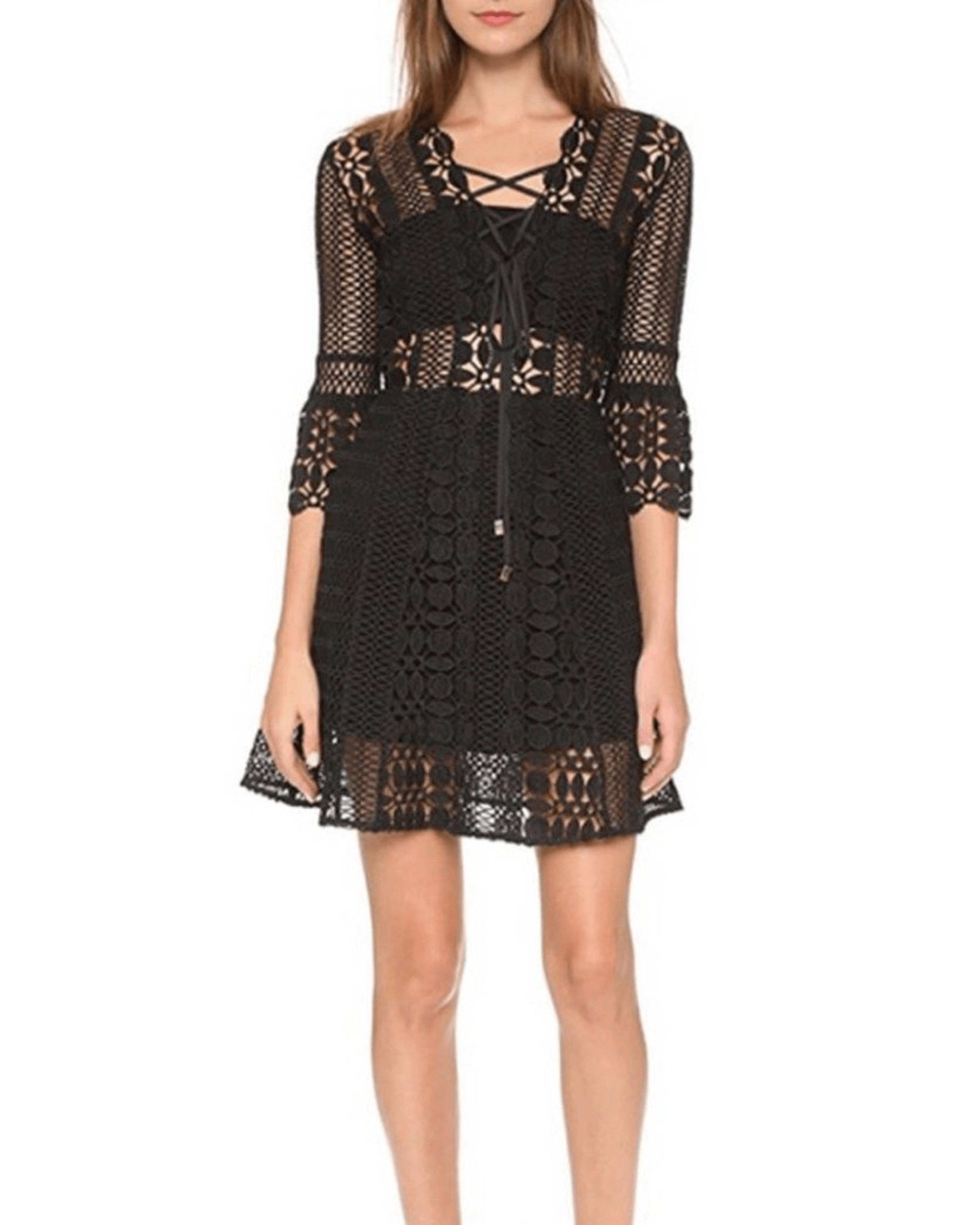 A Line Lace Up Dress - Endless - UAE Rental and Resale for Women's Fashion