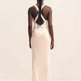 La Lune Lace Cross Back Maxi Dress