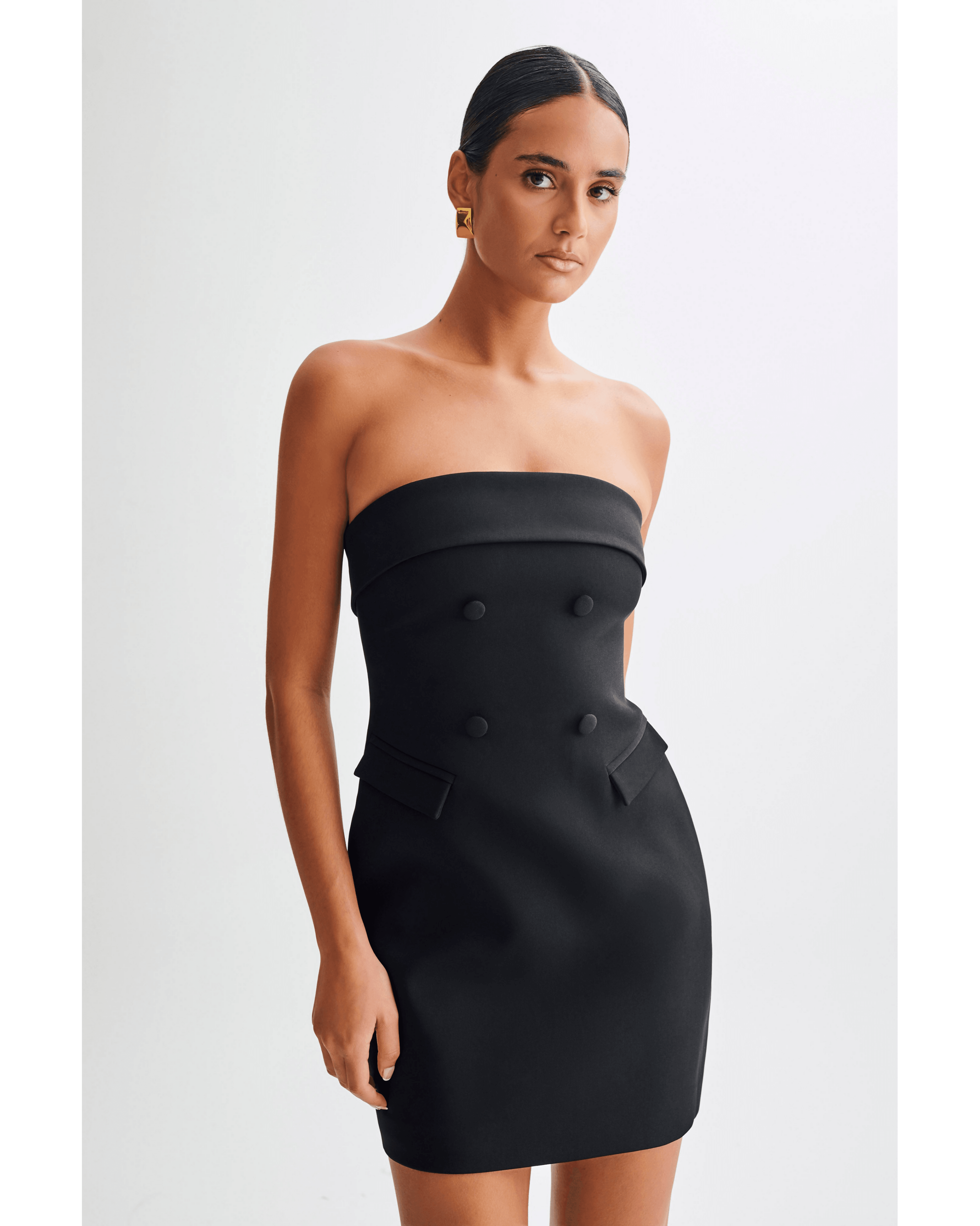 Abbie Strapless Suiting Mini Dress - Endless - UAE Rental and Resale for Women's Fashion