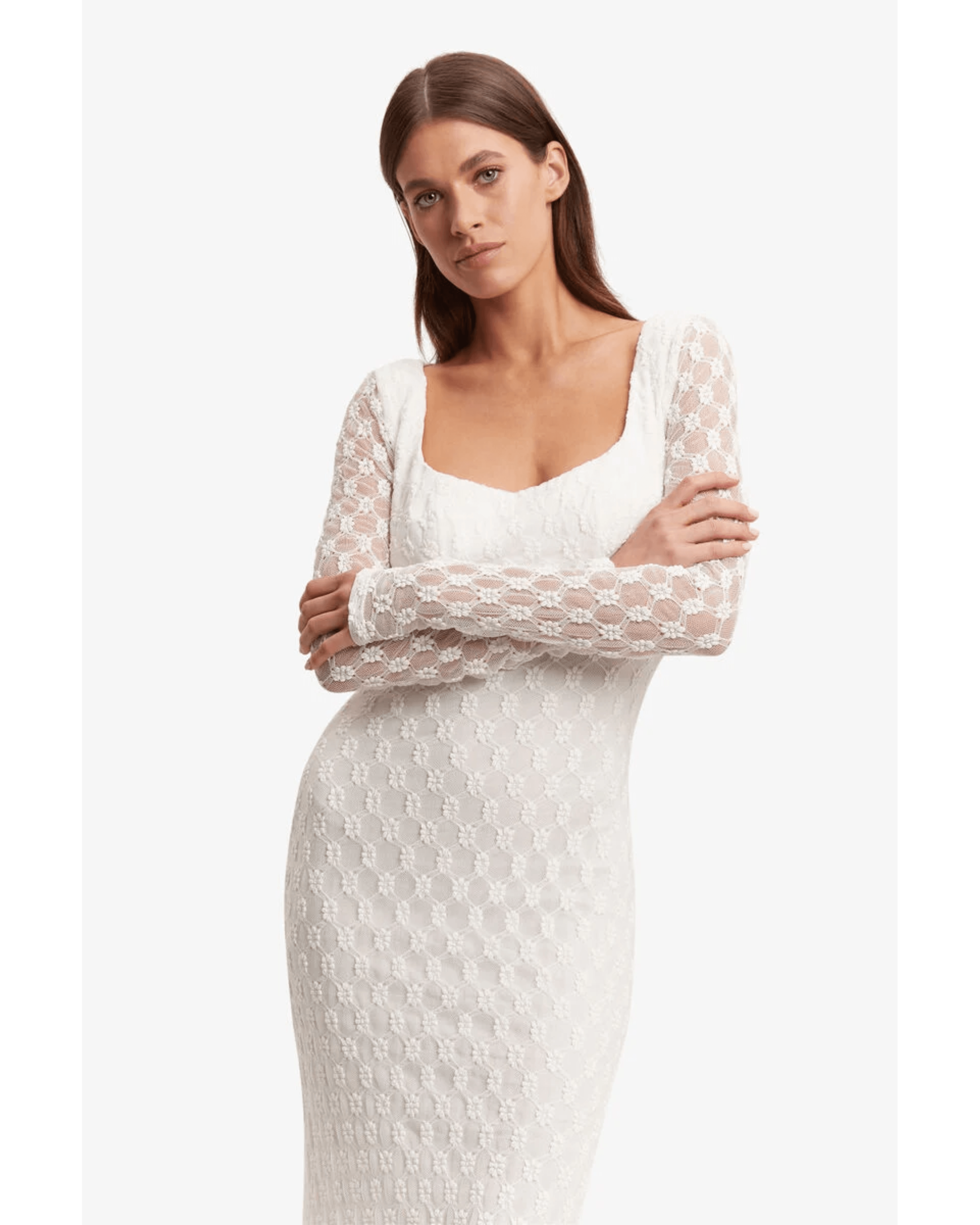 Adoni Lace Midi Dress - Endless - UAE Rental and Resale for Women's Fashion