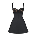 Adriana Black Satin And Lace Mini Dress - Endless - UAE Rental and Resale for Women's Fashion