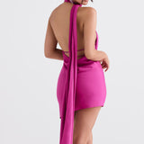 Aida Asymmetric Wrap Neck Dress