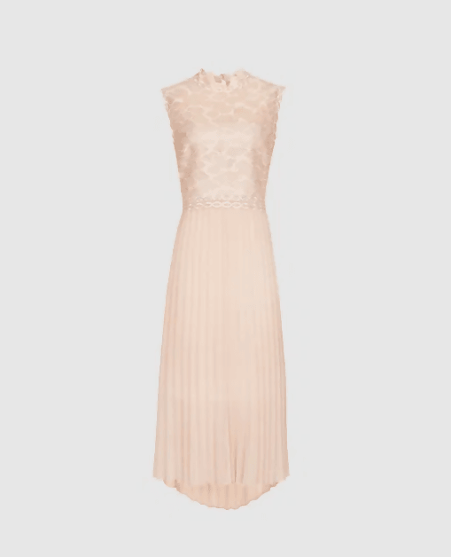Aideen Lace Detail Pleated Midi Dress - Endless - UAE Rental and Resale for Women's Fashion