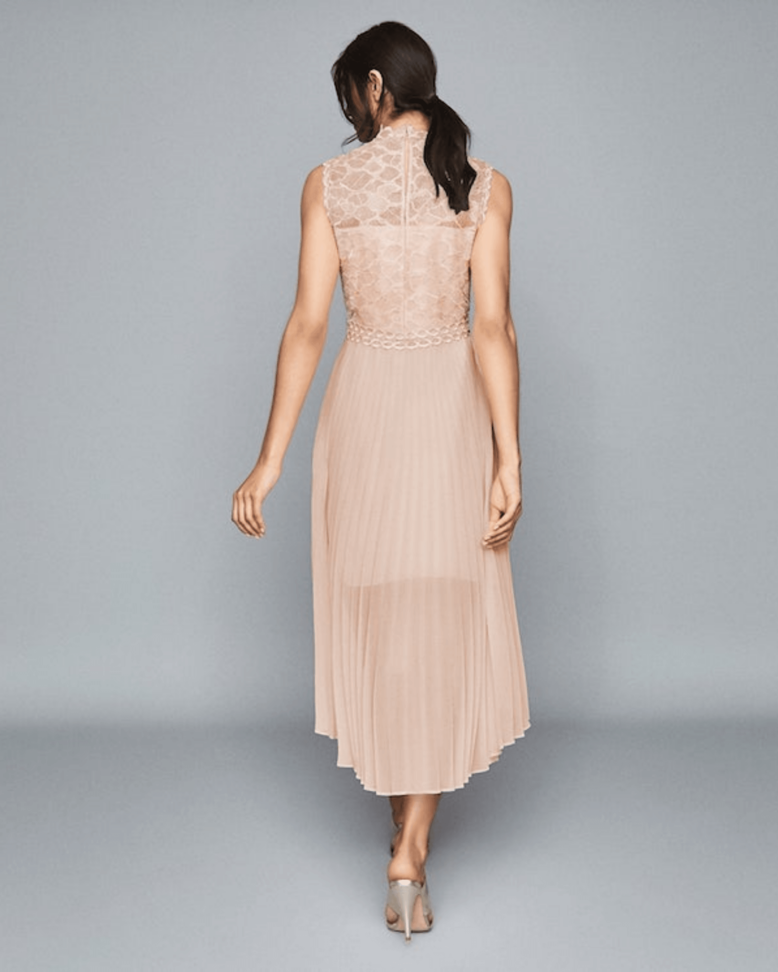 Aideen Lace Detail Pleated Midi Dress - Endless - UAE Rental and Resale for Women's Fashion