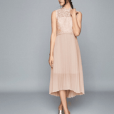 Aideen Lace Detail Pleated Midi Dress - Endless - UAE Rental and Resale for Women's Fashion