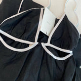 Aiden Black Linen Binding Dress - Endless - UAE Rental and Resale for Women's Fashion