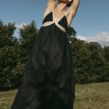 Aiden Black Linen Binding Dress - Endless - UAE Rental and Resale for Women's Fashion