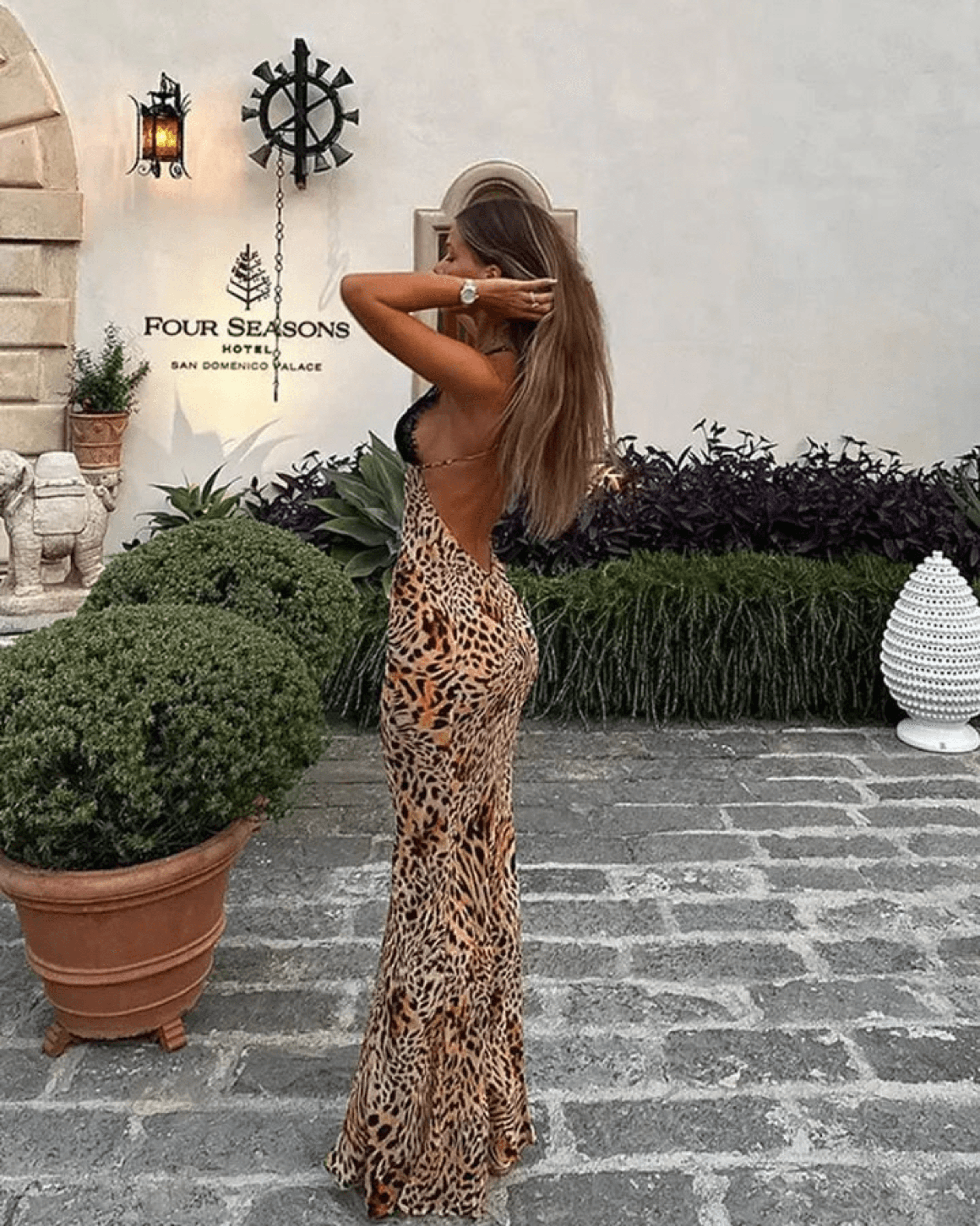 Akima Leopard Slip Dress - Endless - UAE Rental and Resale for Women's Fashion