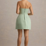 Anniston Bandeau Tailored Button Mini Dress - Endless - UAE Rental and Resale for Women's Fashion