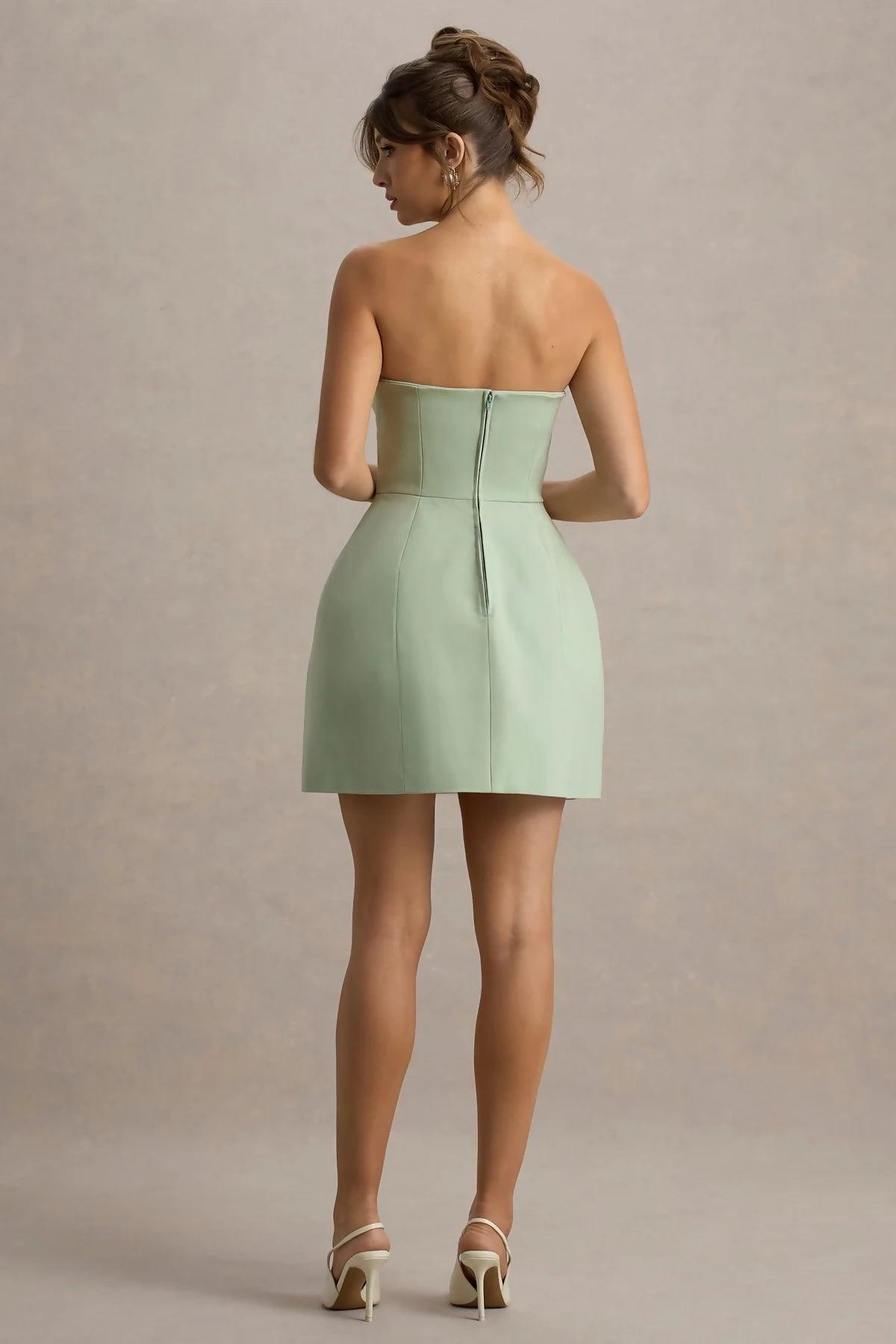 Anniston Bandeau Tailored Button Mini Dress - Endless - UAE Rental and Resale for Women's Fashion
