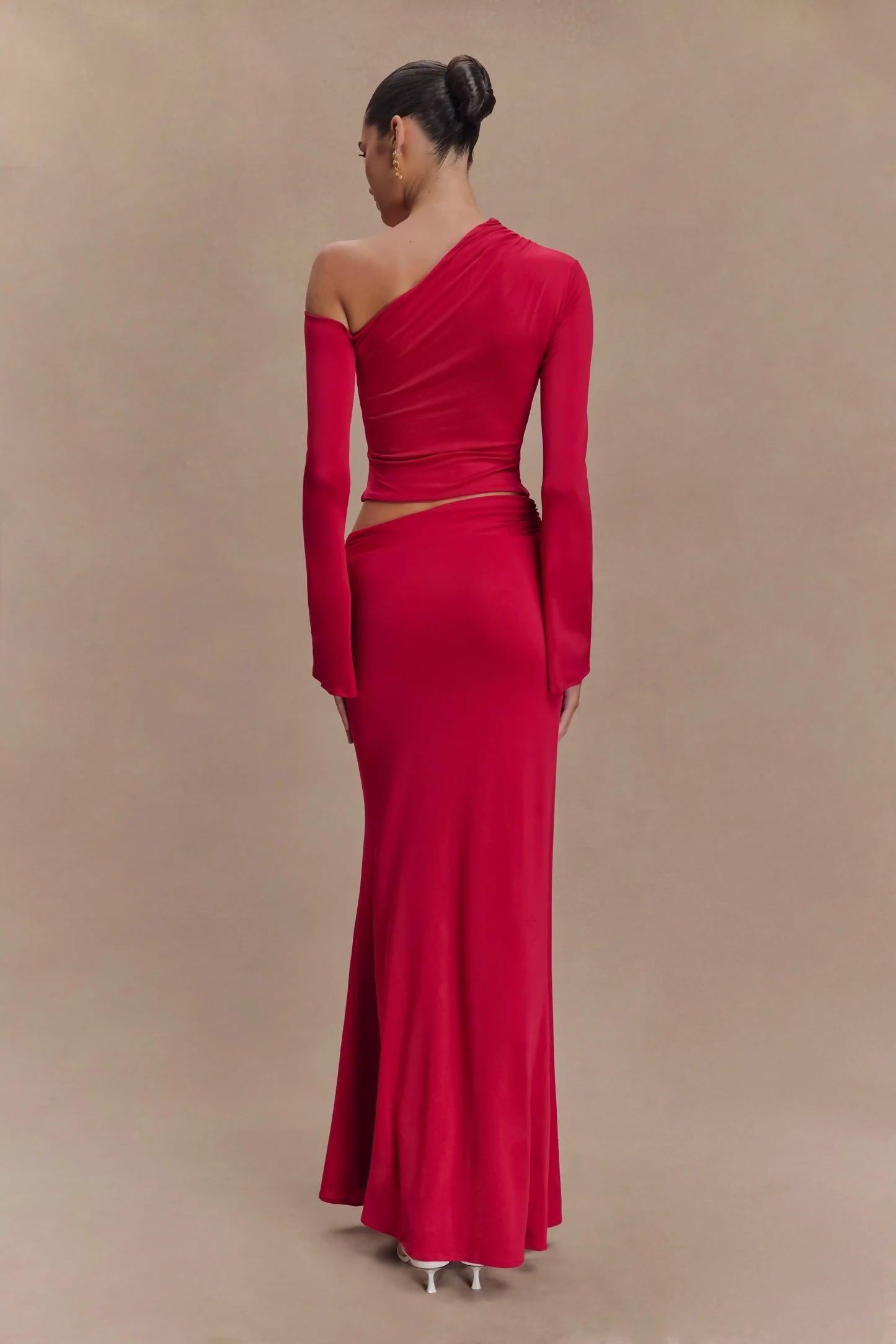 Asymmetrical Maxi Co-Ord With Floral Hardware - Endless - UAE Rental and Resale for Women's Fashion