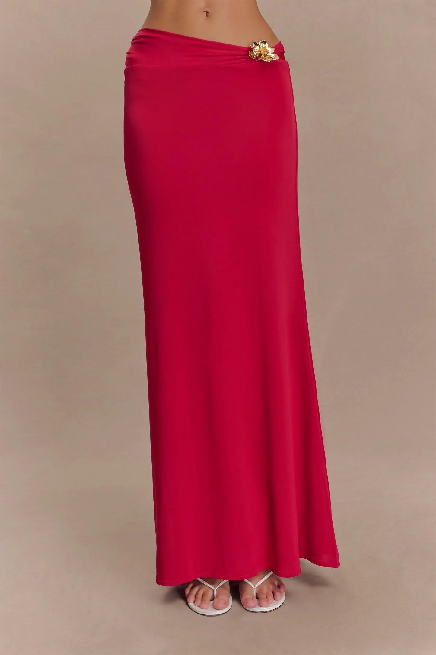 Asymmetrical Maxi Co-Ord With Floral Hardware - Endless - UAE Rental and Resale for Women's Fashion