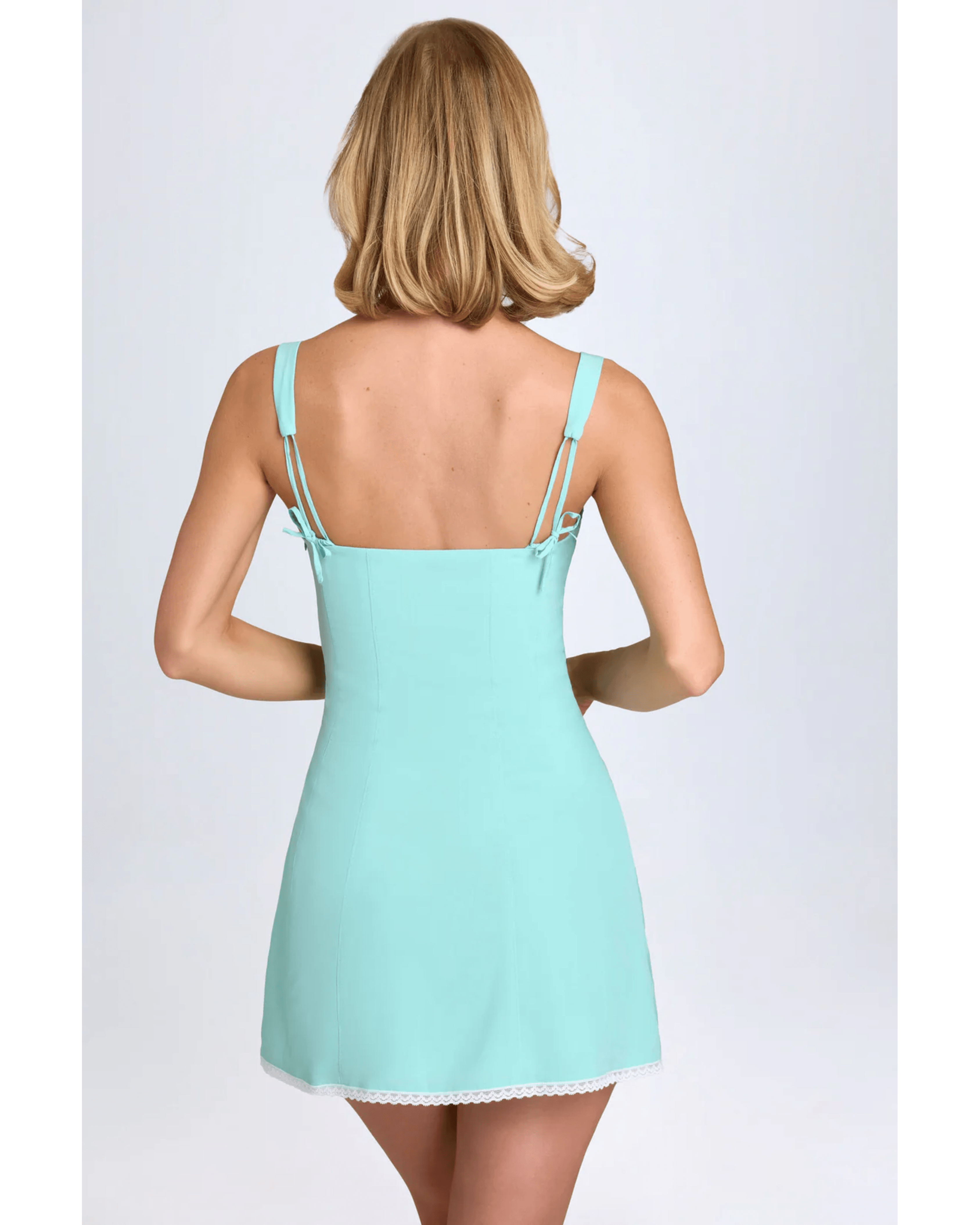 Aubrielle Lace-Trim Mini Dress - Endless - UAE Rental and Resale for Women's Fashion