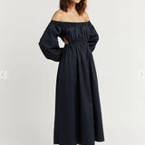 Ava Ink Off Shoulder Midi Dress - Endless - UAE Rental and Resale for Women's Fashion