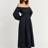 Ava Ink Off Shoulder Midi Dress - Endless - UAE Rental and Resale for Women's Fashion