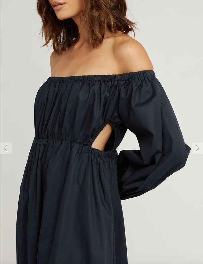 Ava Ink Off Shoulder Midi Dress - Endless - UAE Rental and Resale for Women's Fashion