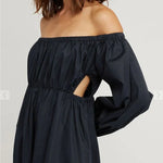 Ava Ink Off Shoulder Midi Dress - Endless - UAE Rental and Resale for Women's Fashion
