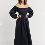 Ava Ink Off Shoulder Midi Dress - Endless - UAE Rental and Resale for Women's Fashion