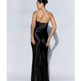 Avery Satin Maxi Halter Dress - Endless - UAE Rental and Resale for Women's Fashion