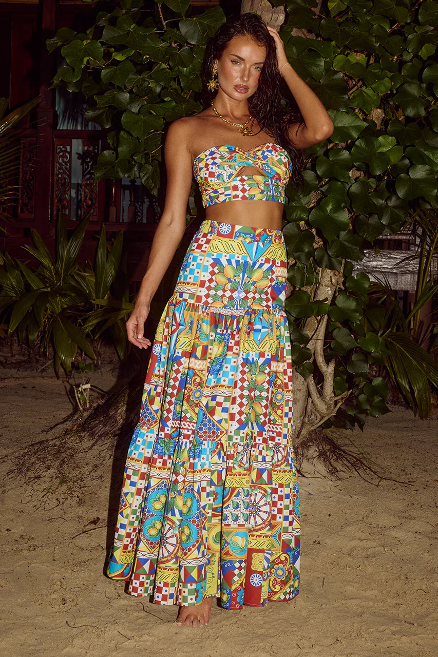 Ayla Top & Maxi Skirt Co-ord Set â“ Phaedra Print - Endless - UAE Rental and Resale for Women's Fashion