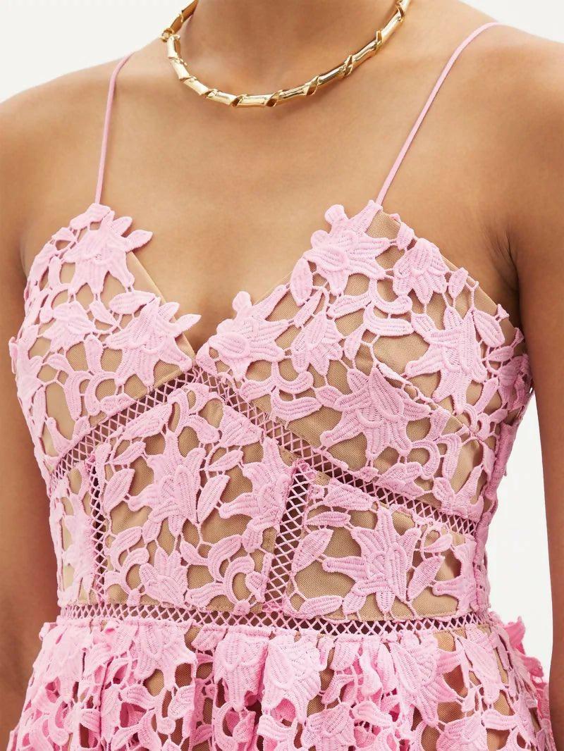 Azalea Floral Guipure-Lace Mini Dress - Endless - UAE Rental and Resale for Women's Fashion